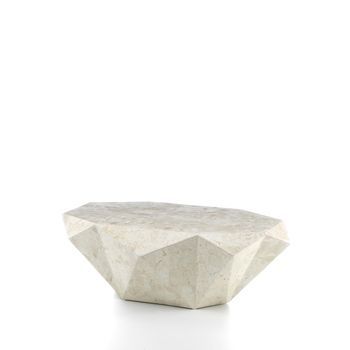 Mesa De Centro Diamond Medium (120 X 70 X 40 H) En Piedra Fósil Beige