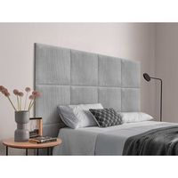 dhome cabecero tapizado para camas de 105cm compuesto de paneles autoadhesivos intercambiables de pana premium cama lujo dormitorio acolchado gris