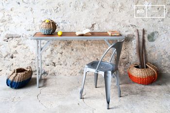 Consola industrial de teca marron