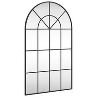 espejo de pared arco de hierro negro 60x100 cm vidaxl
