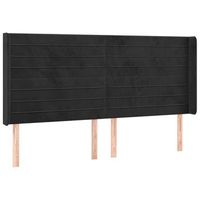cabecero cama mueble de dormitorio con led de terciopelo 183 x 16 x 118128 cm negro m020009021