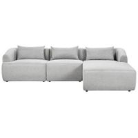 sofa esquinero minimalista moderno izquierdo tapizado de tela cojines adicionales 3 plazas gris svansele