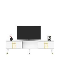 mueble tv asel blanco oro