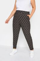 yours pantalones doble pinza estampado en blanco y negro mujer curvy y tallas grandes yours