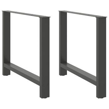 Patas Para Mesa De Comedor Antracita (2 Unidades, 100 X 72-73 Cm, Acero) Vidaxl