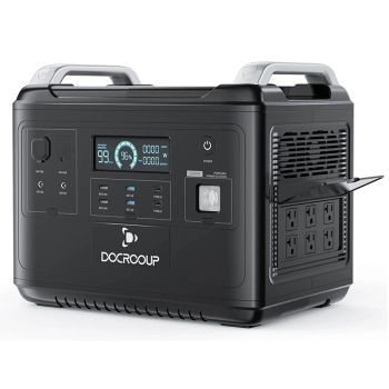 Estación de energía solar DOCROOUP 2000W con batería LiFePO4 de 1997Wh para teléfono, tablet, hogar, camping y emergenci