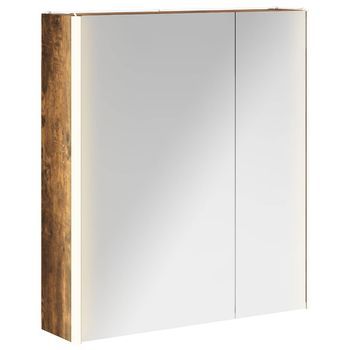 Armario Con Espejo De Baño | Mueble De Baño Roble Ahumado 63,5 X 15,5 X 70 Cm