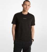 michael kors para hombre ct4524e1v2 camiseta con rayas y logo blanco l negro casual algodon manga corta