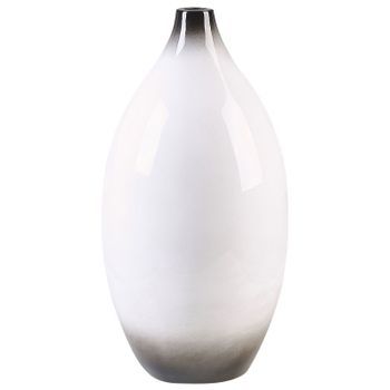 Jarrón Decorativo Blanco Y Negro 46 Cm Terracota Elegante Moderno Baeza