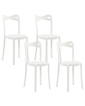 Conjunto de 4 sillas de jardín  blanco