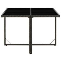 mesa de jardin  mesa de exterior ratan sintetico y vidrio negra 109x107x74 cm