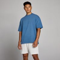 camiseta oversize de algodon lavado para hombre de mp - azul track - xxxl