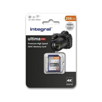 Memoria flash Integral INSDX256G-100/90V30 256 GB SD UHS-I U3 V30 Azul Plata