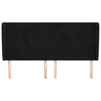 cabecero cama mueble de dormitorio con orejas de terciopelo claro 183 x 23 x 118128 cm negro m020003823