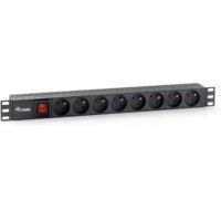 regleta equip 333285 8 tomas con interruptor 1u horizontal 18 m