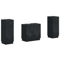 juego de gabinete de bano de 2 piezas hoorn negro vidaxl