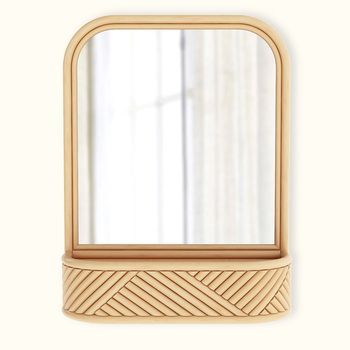 Espejo De Pared De Ratán - Estilo Boho Bali - Amara Natural