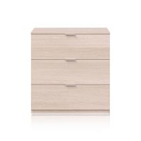 comoda de 3 cajones amplios y versatiles 77x80 cm melamina roble