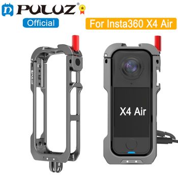 PULUZ-jaula de cámara de montaje de doble punta para Insta360 X4 Air 2025, marco de expansión de zapata fría con orificio de precisión de Metal y tapa protectora de lente