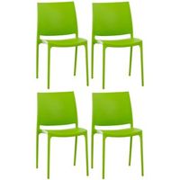 set de 4 sillas apilables maya plastico verde 50x44x81 cm clp