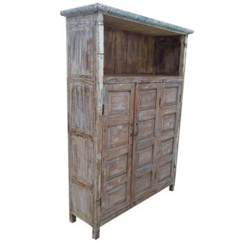 Estanteria de madera acabado artesanal marron