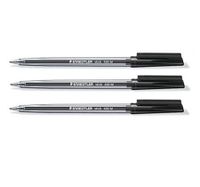staedtler 430 stick ball pen medium 10mm tip 035mm line black pack of 10