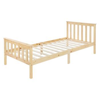 Somier De Láminas 90x200cm Madera De Pino Natural Ecd Geramny