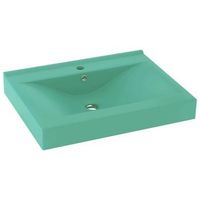 lavabo de lujo con grifo ceramica 60x46 cm verde claro vidaxl