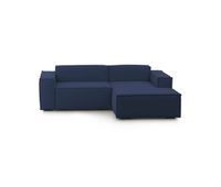 sofa fixo com peninsula de madeira