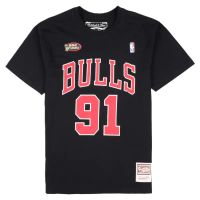 camiseta dennis rodman mitchell  ness chicago bulls nn negra