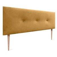 dhome cabecero de terciopelo liso con botones 145x115 con patas camas 120135140 - mostaza