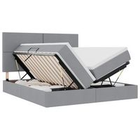 cama con almacenamiento gris claro 180 x 200 cm tela vidaxl