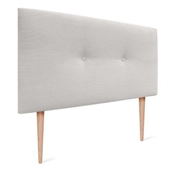 Dhome Cabecero De Pana Liso Con Botones 80x115 Con Patas Camas 80/90 - Blanco Hueso