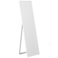 espejo de pie de material sintetico marco blanco 40 x 140 cm dormitorio moderno torcy