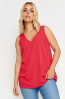 yours top rojo con tirantes anchos festoneados mujer curvy y tallas grandes yours