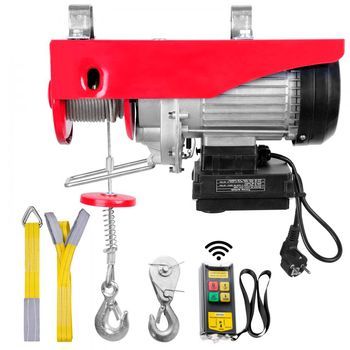 Cabrestante Eléctrico 250 Kg Con Cable De 12 M, Motor De Cobre Y Control Remoto Para Taller Y Garaje Tekmaquinas