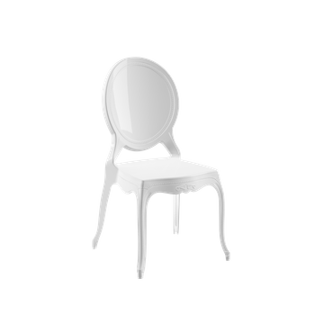 Silla Helena Blanca De Polipropileno Para Jardín Y Eventos Romero Garden