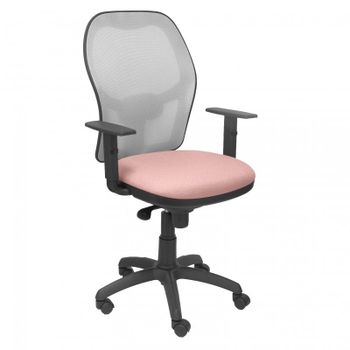 Piqueras y Crespo Jorquera Silla Malla Gris Asiento Bali Rosa Pálido