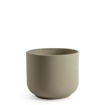 Macetero decorativo de cemento granito crema h37