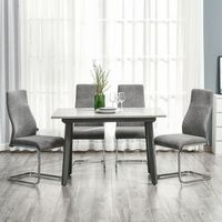 4 sillas de comedor de poliester espuma metal homcom 45x61x98 cm-gris