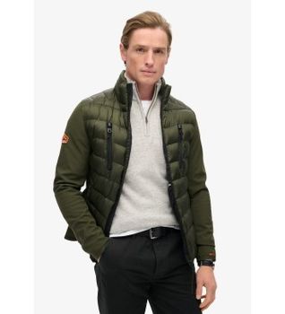 Superdry para hombre. M5012043A Chaqueta híbrida Storm Softshell verde (M), Casual, Poliéster Reciclado, Sostenible
