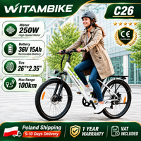 bicicleta electrica urbana witambike c26 bateria extraible de 36v 15ah motor de 250w 26 pulgadas alcance de hasta 100 km control de crucero bicicleta electrica para adultos certificacion ce