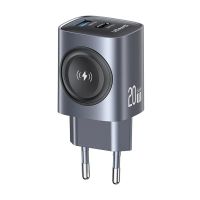 gan tech usams cc293 t67 cargador usb pd de 20w y 2 puertos con funcion de carga inalambrica para iwatchadaptador de