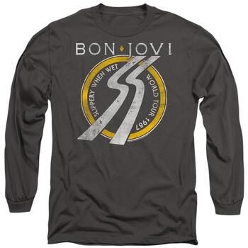 Bon Jovi Camiseta manga larga Slippery When Wet para mujer