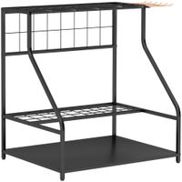 outsunny organizador de herramientas de jardin estanteria de almacenamiento de 3 niveles para garaje con ganchos   aosom espana