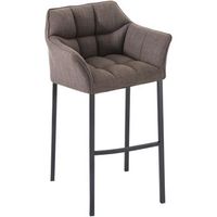 taburete de bar damaso tela con base de cuatro patas gris 48x64x110 cm clp