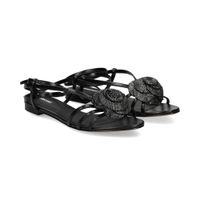 lola cruz sandalias planas mujer - negro talla 40