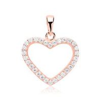 colgante corazon plata 925 circonita rosa