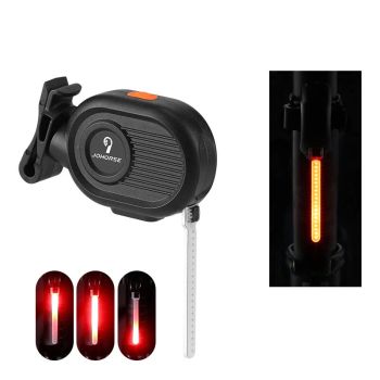 Luz trasera de advertencia para bicicleta JOHORSE con luz roja LED en streaming, batería de 300mAh recargable por USB, l