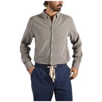 portuguese flannel camisa manga larga lobo shirt - grey para hombre